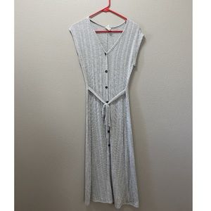 Stripped Button Front Dress